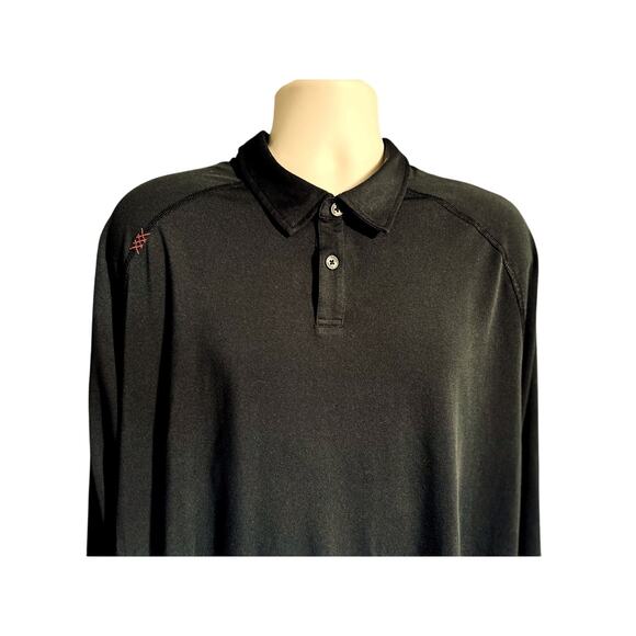 Rhone Delta Pique Polo in Black Size XXL Long Sleeve Outdoor Classic Comfort - Picture 1 of 4